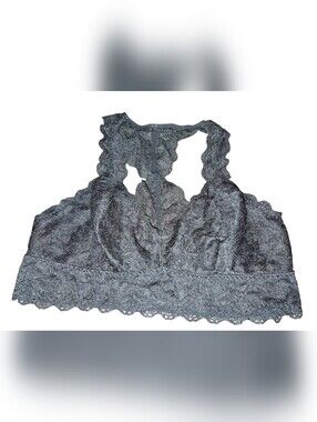 Felina Black Lace Bralette with Scalloped Trim Size Small Gu